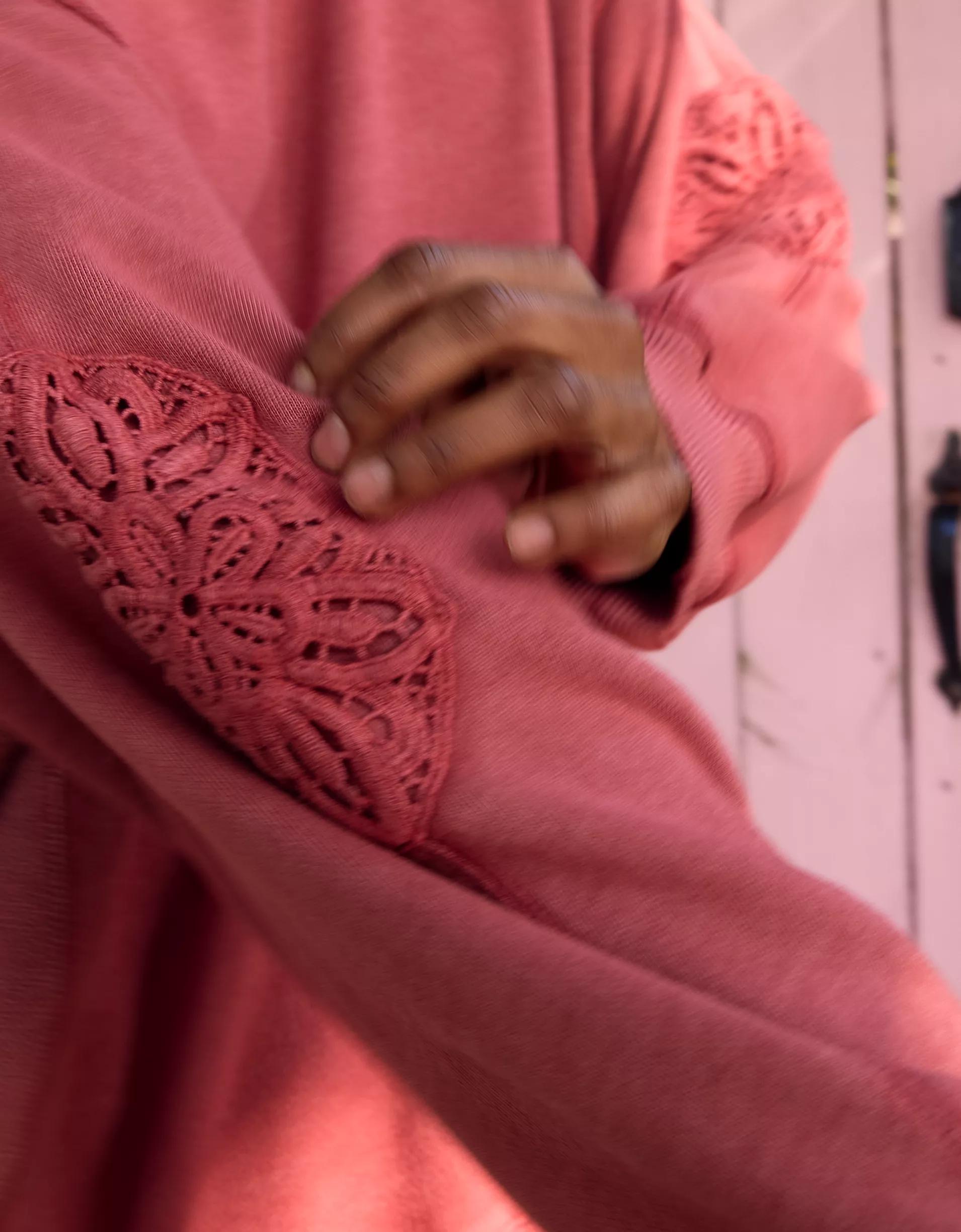 Aerie Keep It Light Crochet Crew Sweatshirt Product Image