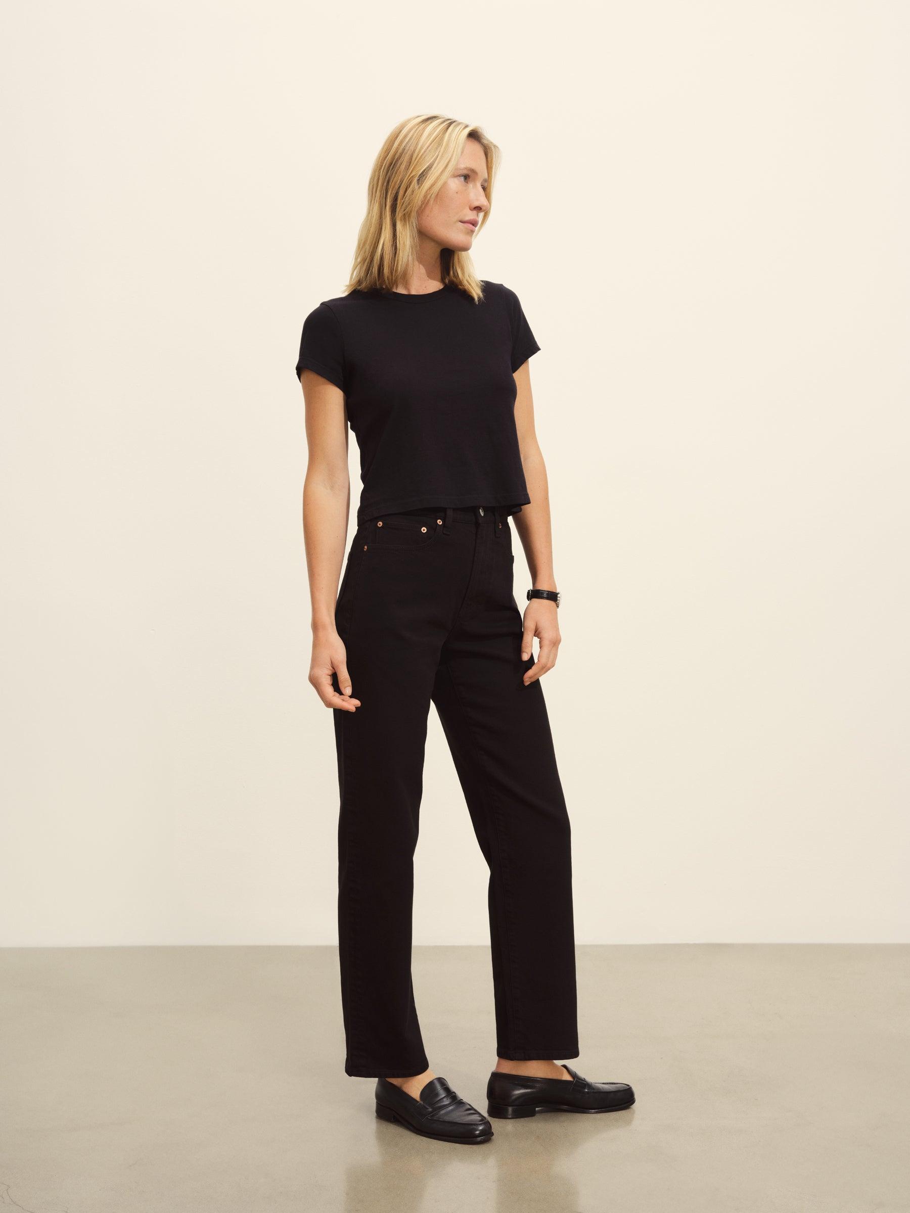 Black Pima Boxy Crew Product Image