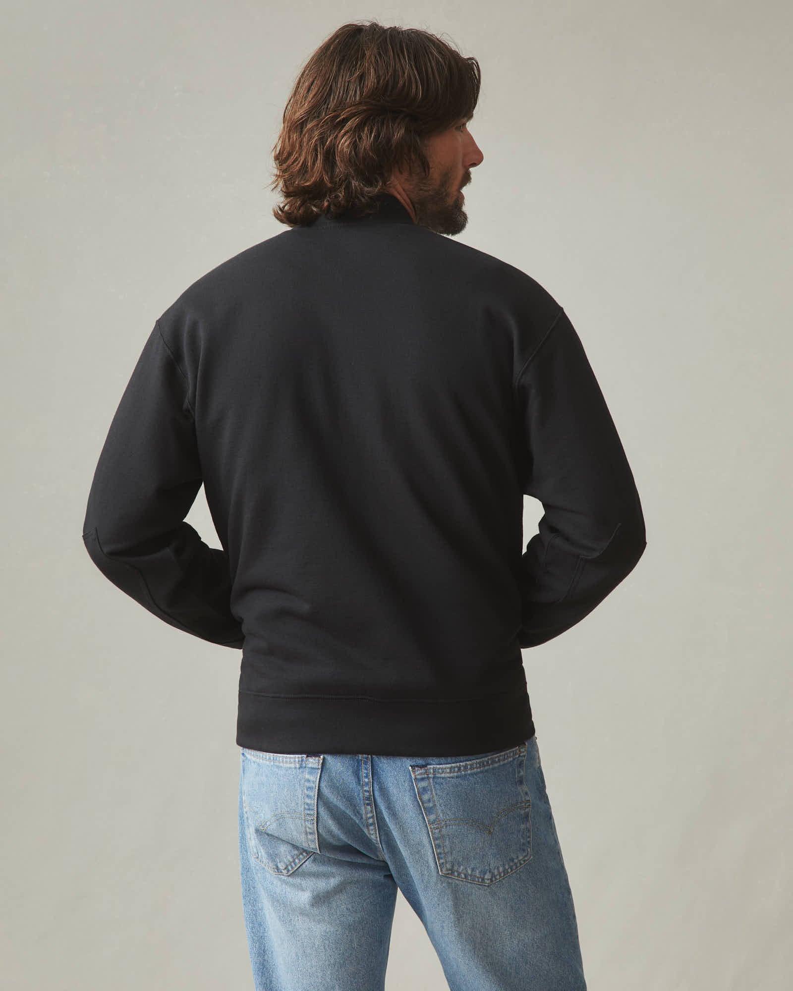 Men's Fleece Bomber Jacket - Black Male Product Image