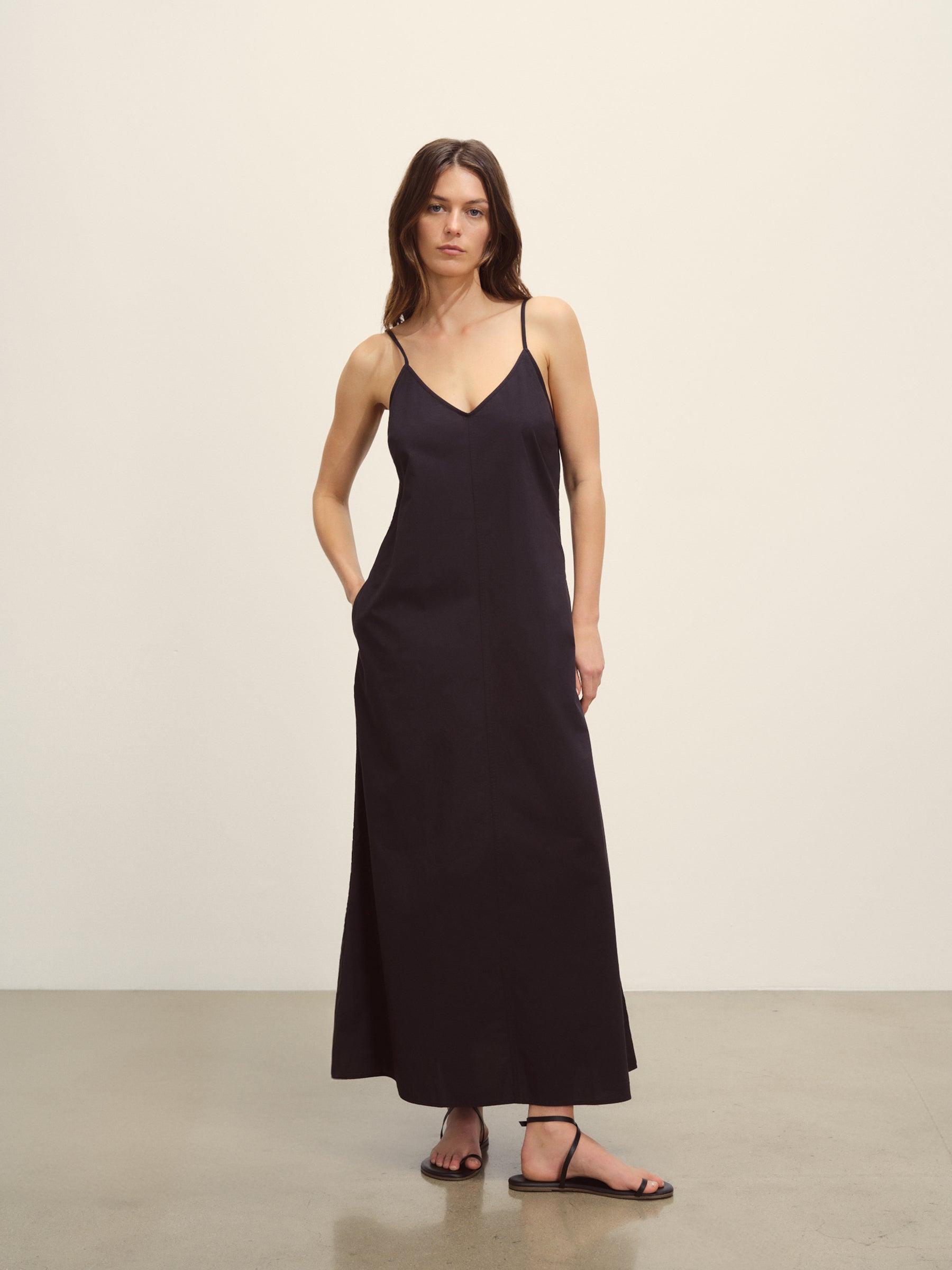 Black Mainstay Cotton Slip Dress Product Image