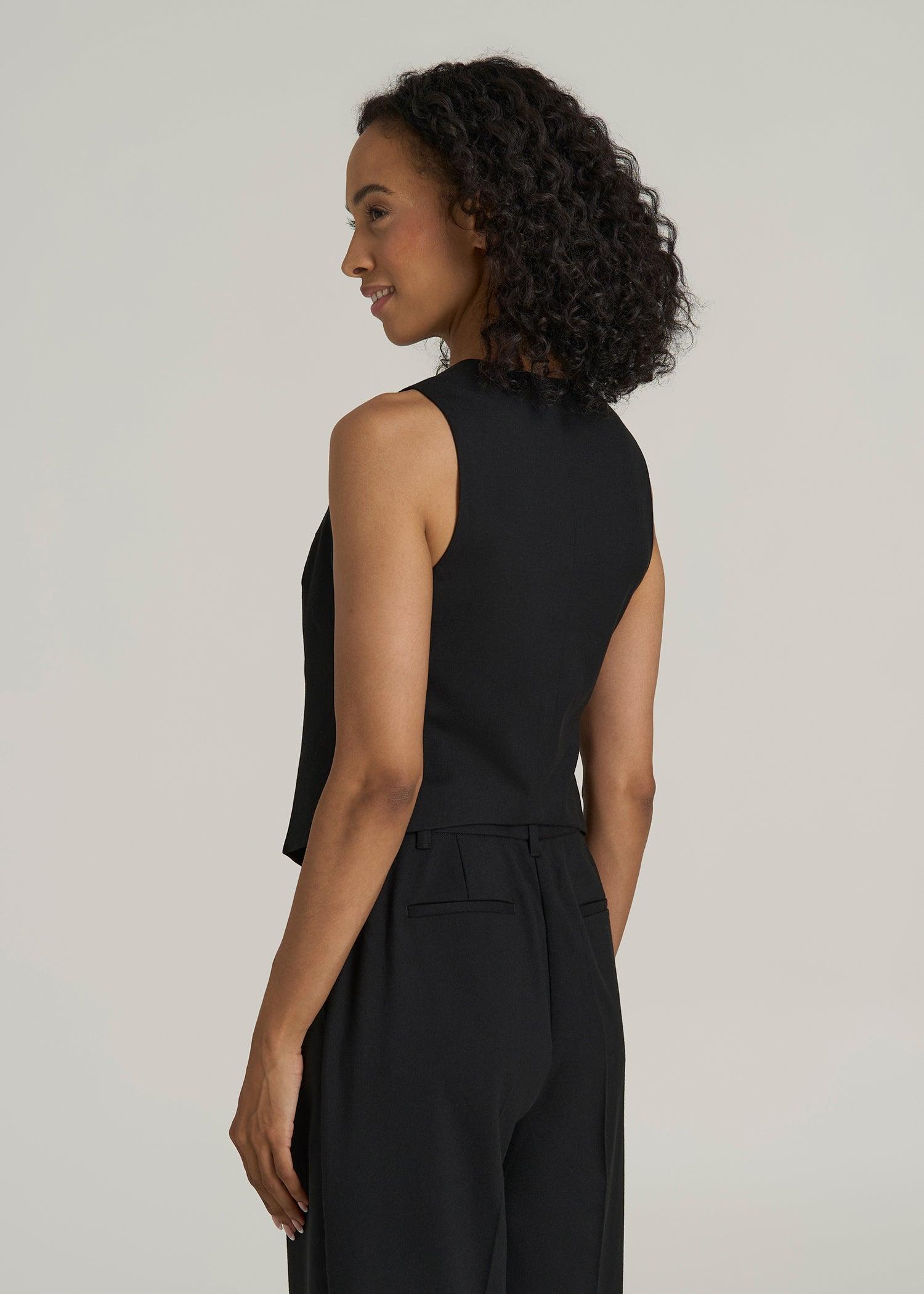 Tailored Vest for Tall Women in Black Female Product Image