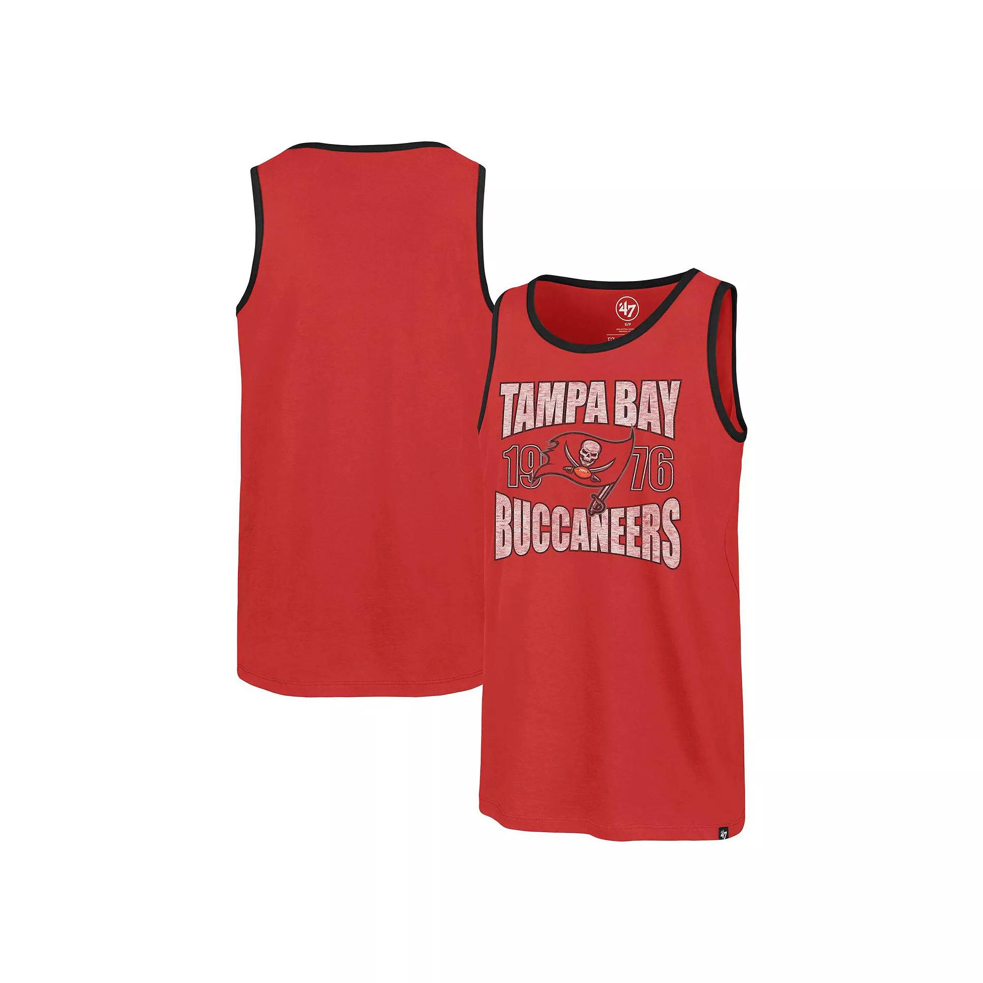Men's '47 Red Tampa Bay Buccaneers Upload Franklin Tank Top,  Product Image