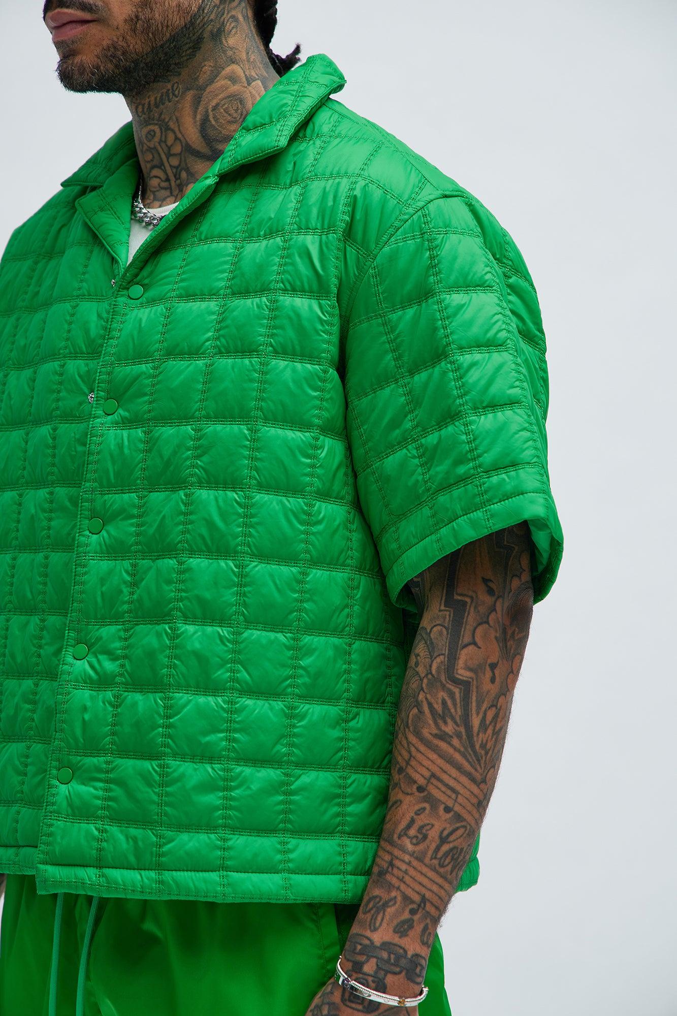 Othello Quilted Nylon Shirt - Green Product Image