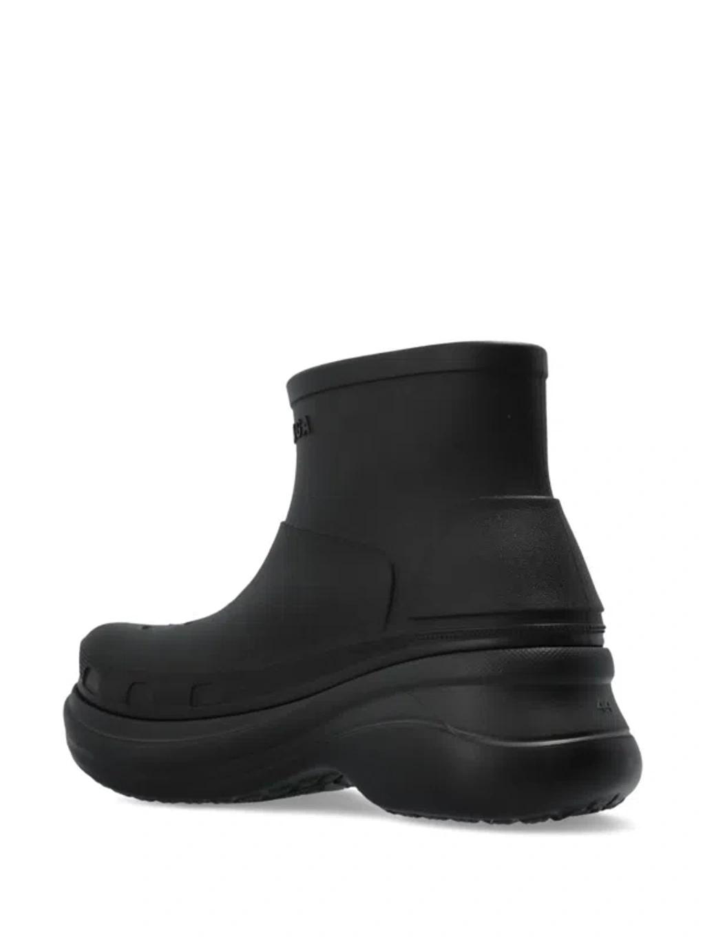 BALENCIAGA Black Crocs Edition Rubber Boots In 1000 Product Image