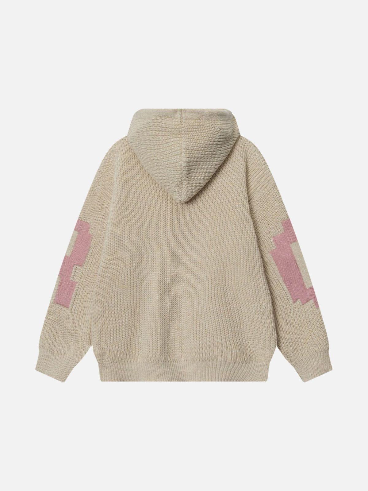 Aelfric Eden Letter Jacquard Knit Pullover Hoodie Product Image