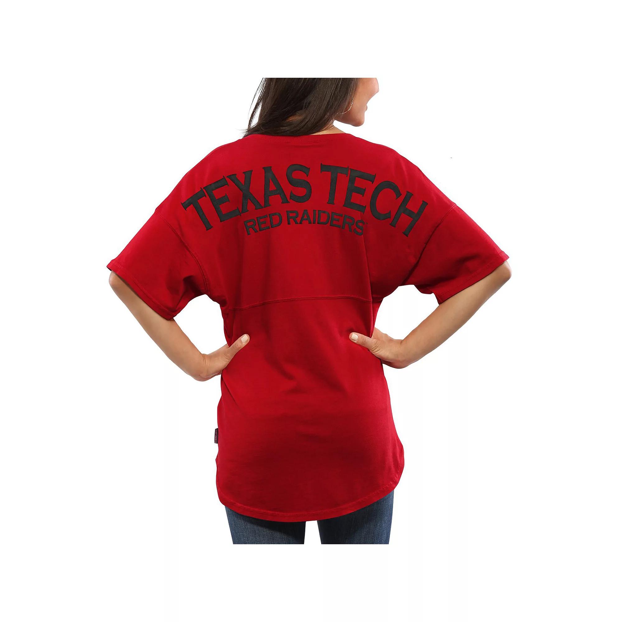 Women's Red Texas Tech Red Raiders Spirit Jersey Oversized T-Shirt, Size: XS Product Image