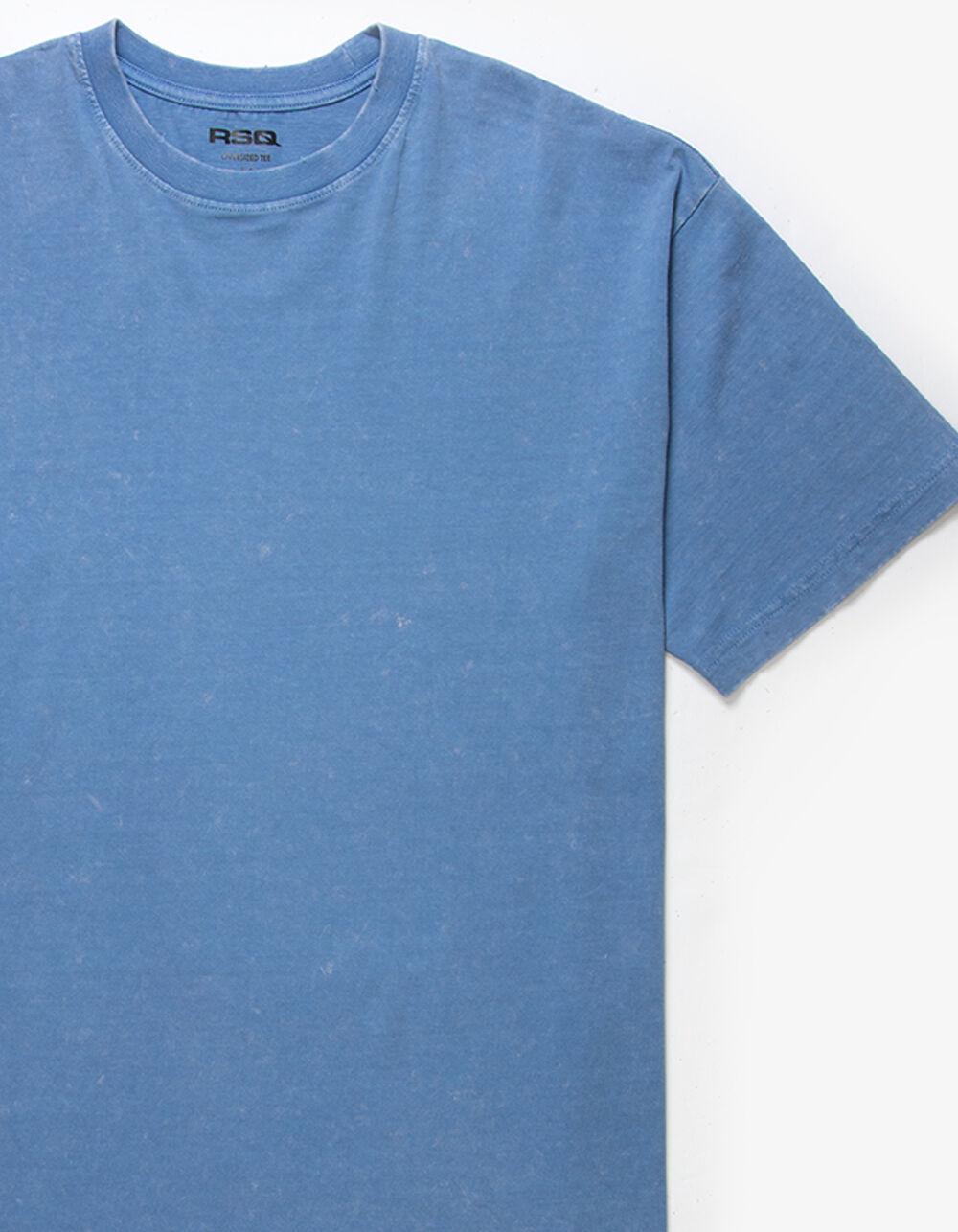 RSQ Mens Acid Wash Oversized Tee - BLUE Product Image