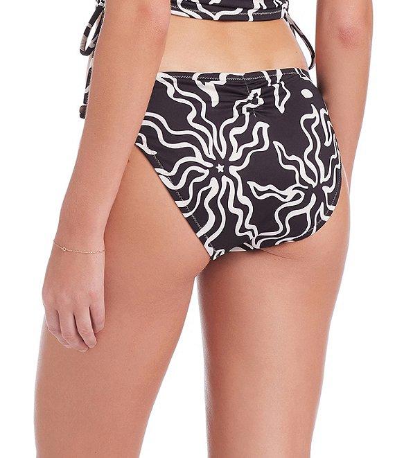 Sanctuary Beach Conversation Mix Pattern Printed Cinch Back Hipster Swim Bottom Product Image