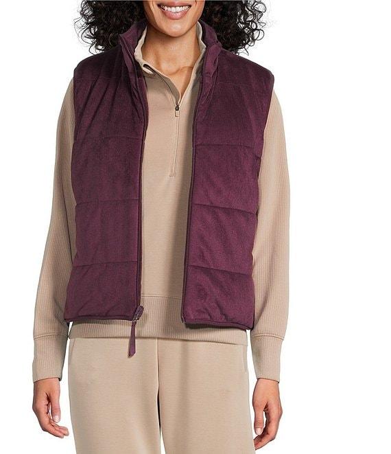 Westbound ULTRA LUXE Athleisure Reversible Sleeveless Zipper Front Velvet Vest Product Image