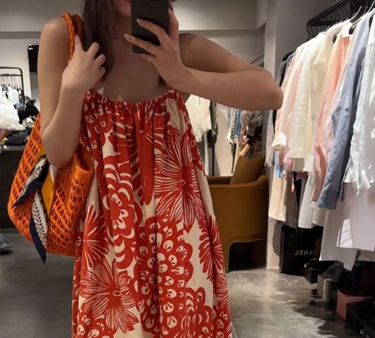 Spaghetti Strap Floral Print Maxi A-Line Dress Product Image