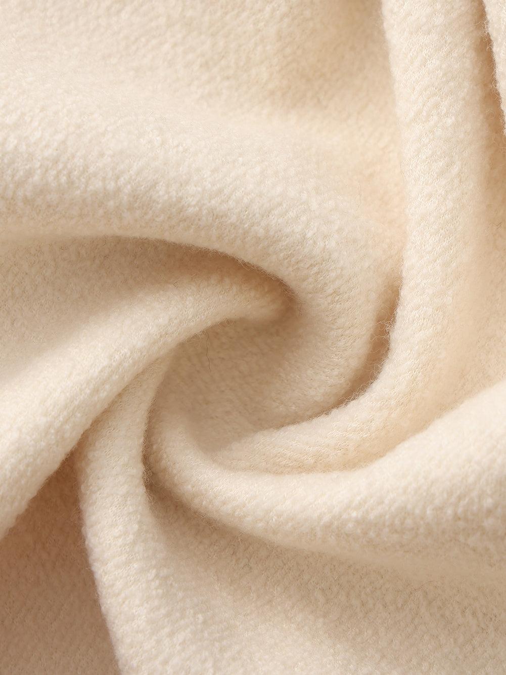 Claudine Bow-Back Wool White Coat Product Image