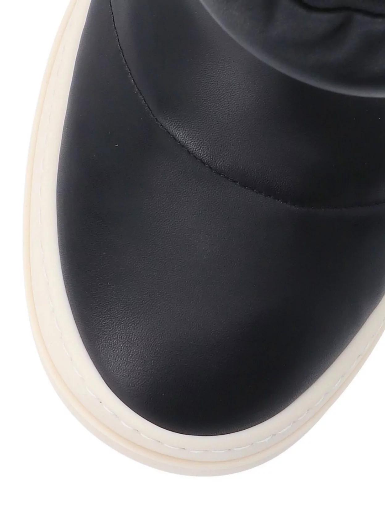 RICK OWENS Round Toe Ankle Boots With Contrast Sole In Black Product Image
