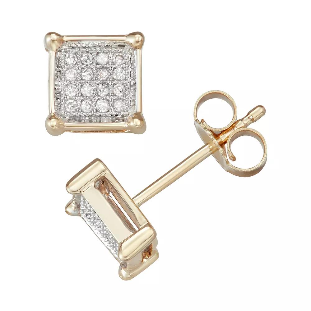 10k Gold 1/10 Carat T.W. Diamond Stud Earrings, Women's Product Image