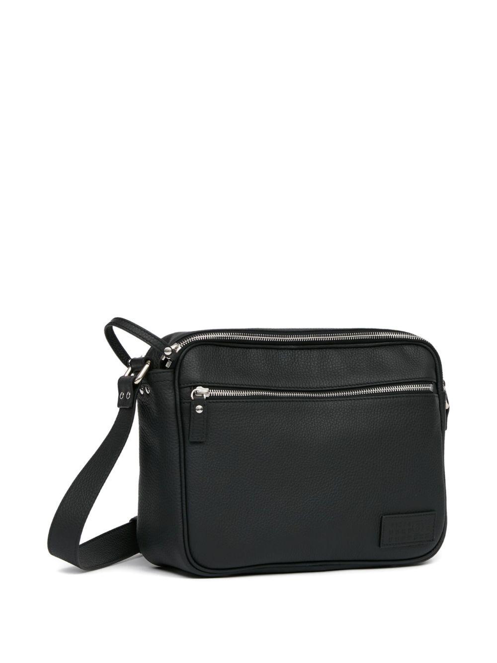 textured leather messenger bag Product Image