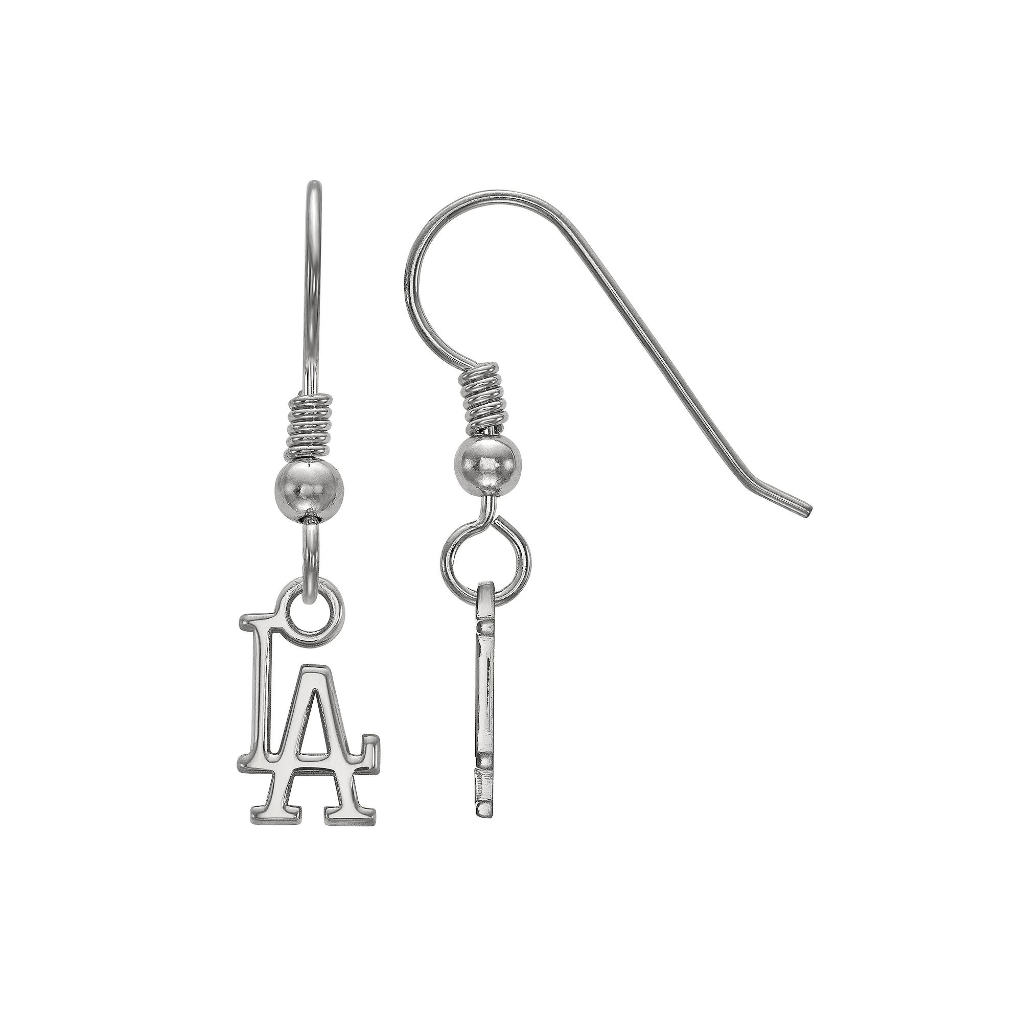 LogoArt Sterling Silver Los Angeles Dodgers Extra-Small Dangle Earrings, Women's, Size: 28 mm, Gold Tone Product Image