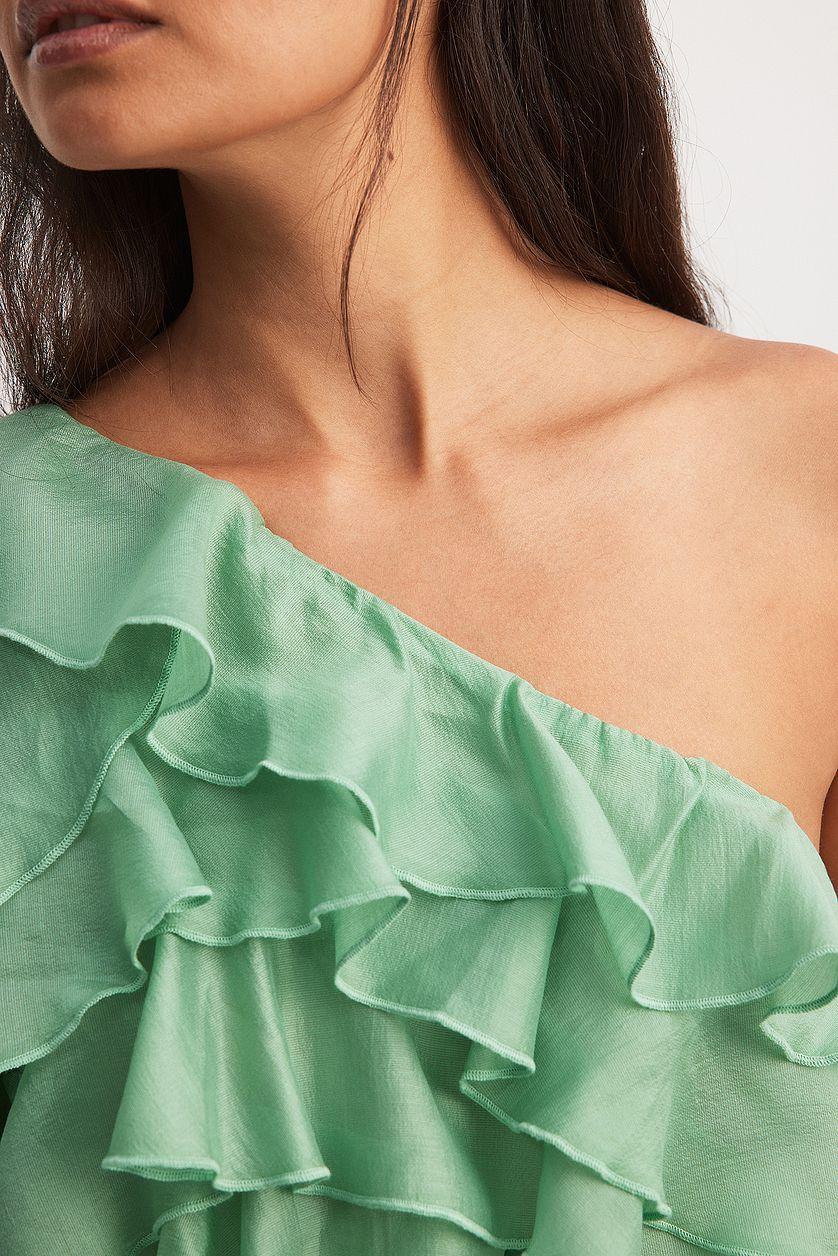 One Shoulder Ruffled Top Product Image