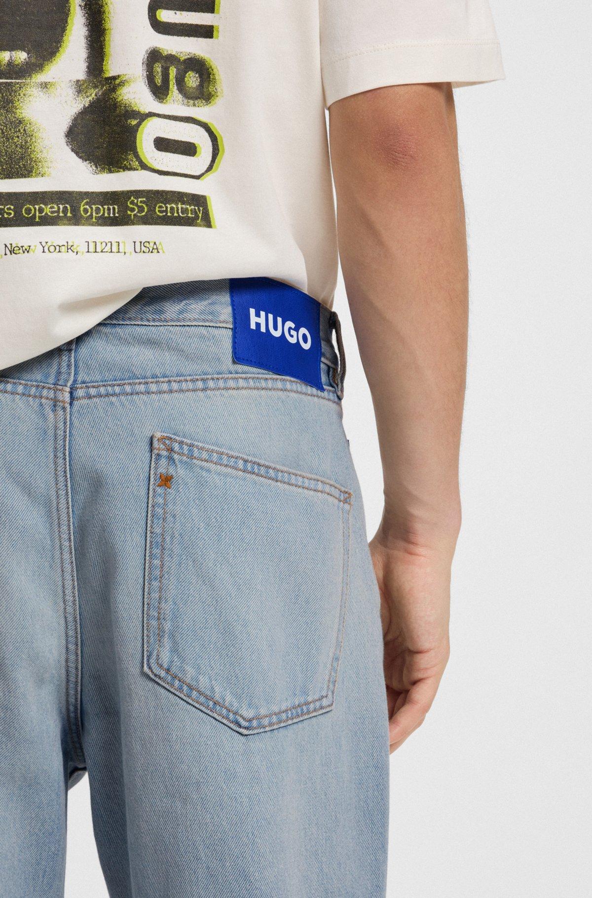 Regular-fit jeans in light-blue cotton denim Product Image