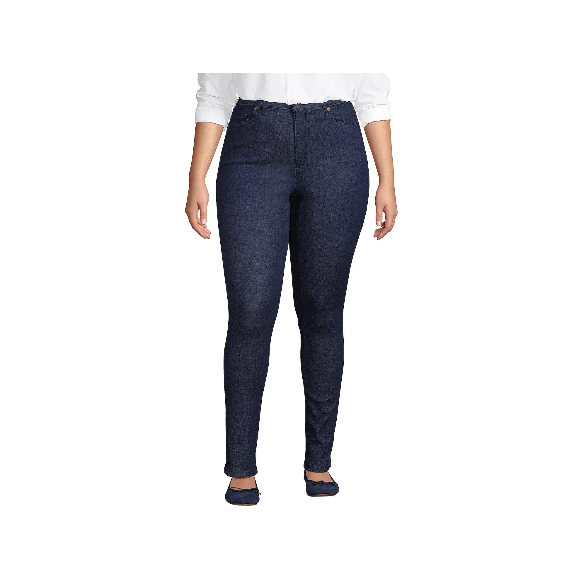 Plus Size Lands' End High-Rise Stretch Skinny Jeans, Women's, Size: 26 W, River Rinse Product Image