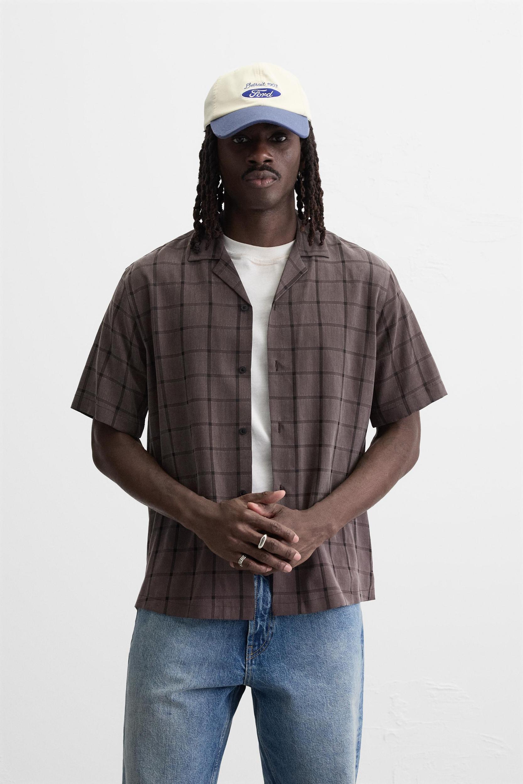 TEXTURED PLAID SHIRT Product Image