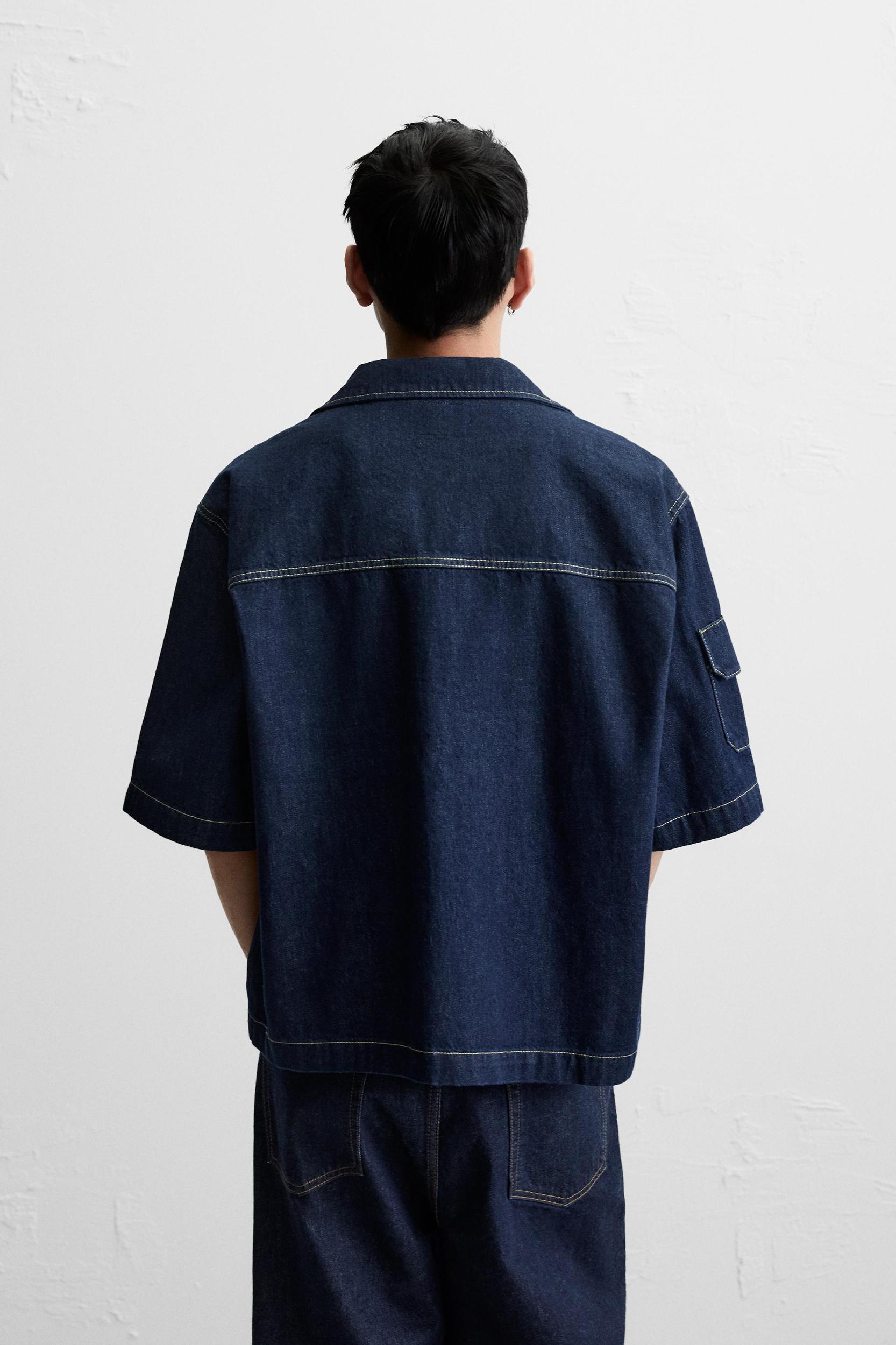 DENIM SHIRT WITH POCKETS Product Image