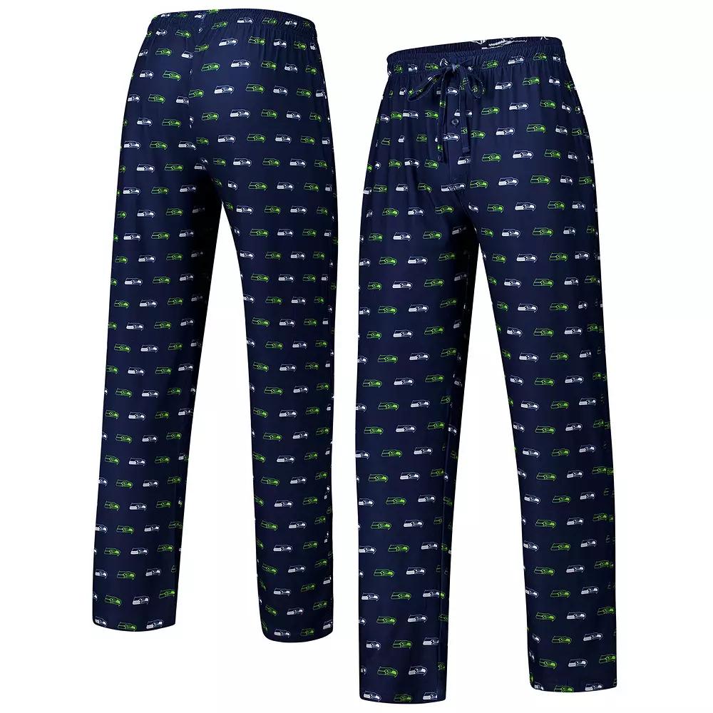 Men's Concepts Sport College Navy Seattle Seahawks Record Allover Print Knit Pants,  Product Image