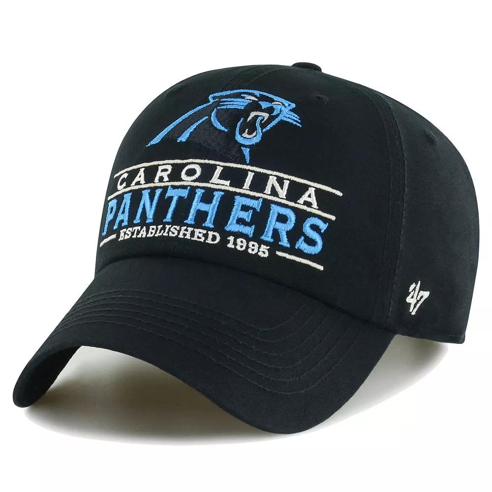 Men's '47 Black Carolina Panthers Vernon Clean Up Adjustable Hat Product Image