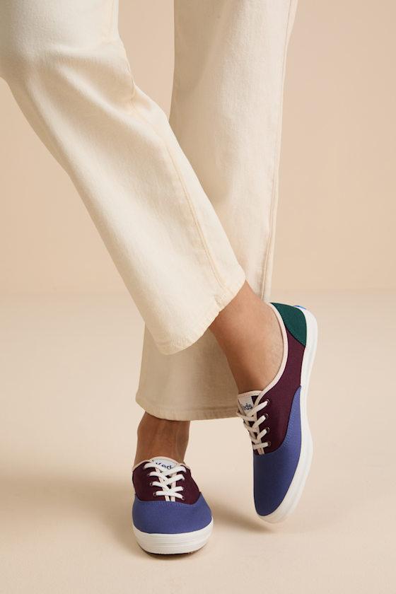 Champion Navy and Burgundy Color Block Sneakers Product Image