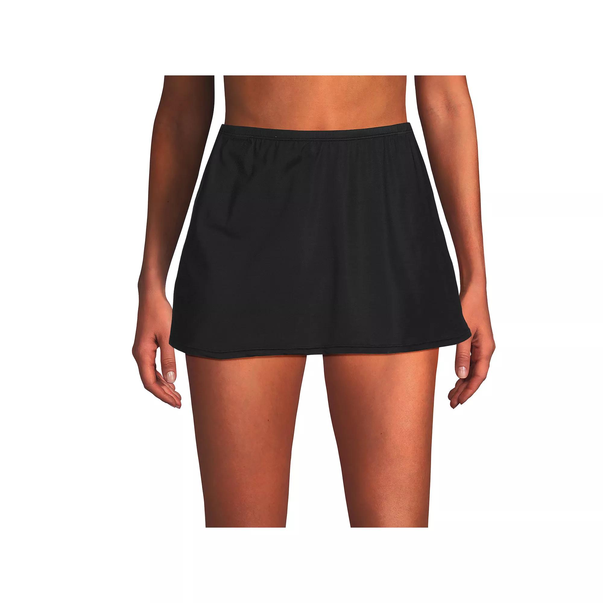 Plus Size Lands' End Slender Swim Skirt, Women's, Size: 6, Black Product Image