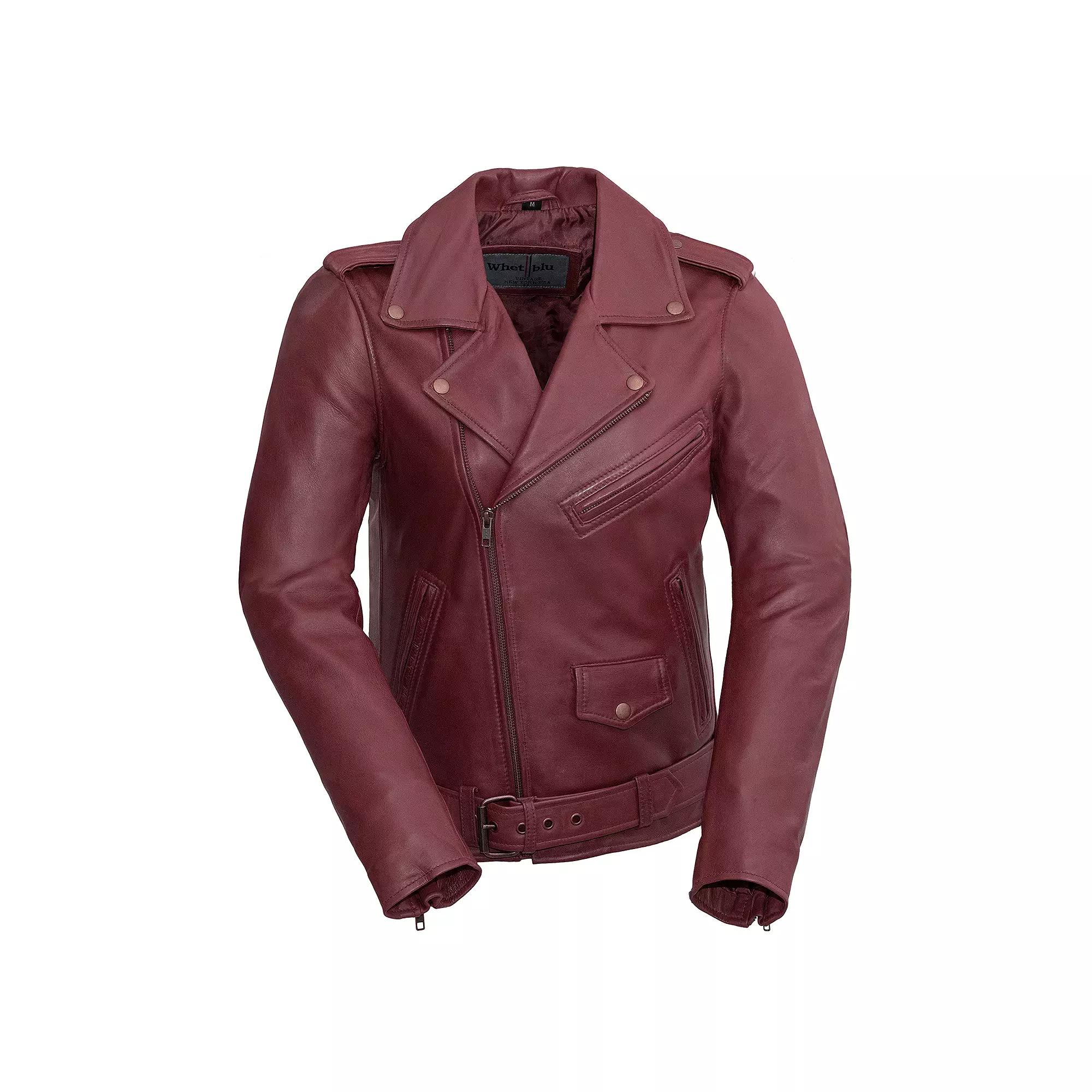 Women's Whet Blu Rebel Leather Motorcyle Jacket,  Product Image