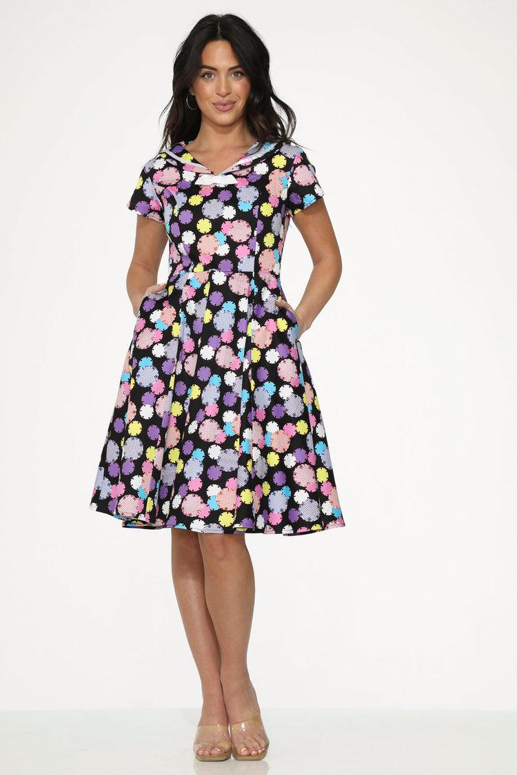 Black & Purple Swing Dress Product Image