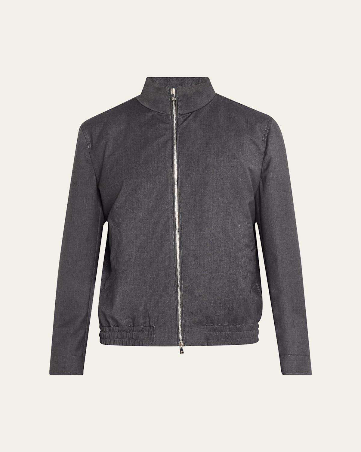 Men's Wool Full-Zip Blouson Jacket Product Image