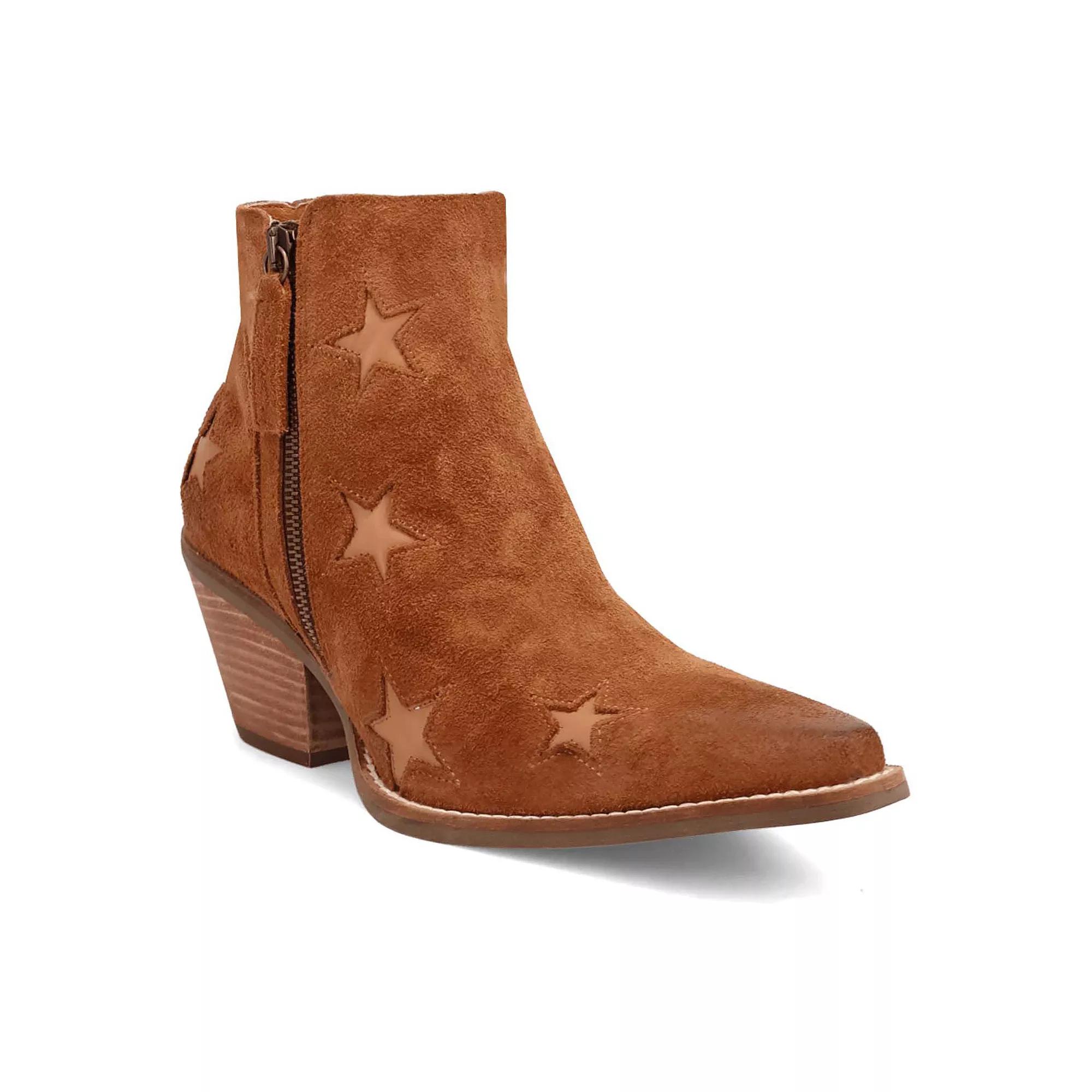 Dingo Little Star Women's Leather Booties, Size: 8, Camel Product Image