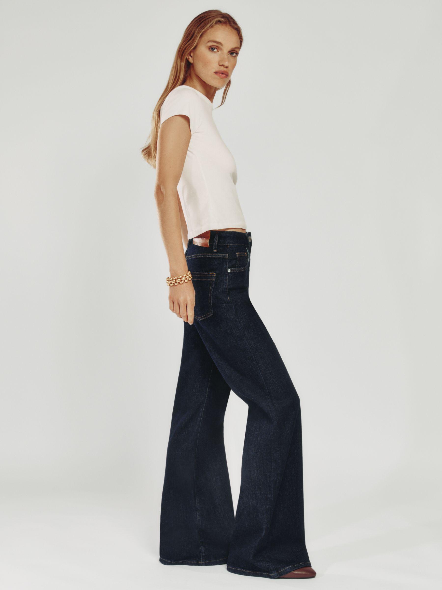 Petite Mid-Rise Straight-Leg Jeans in Mid Blue Product Image