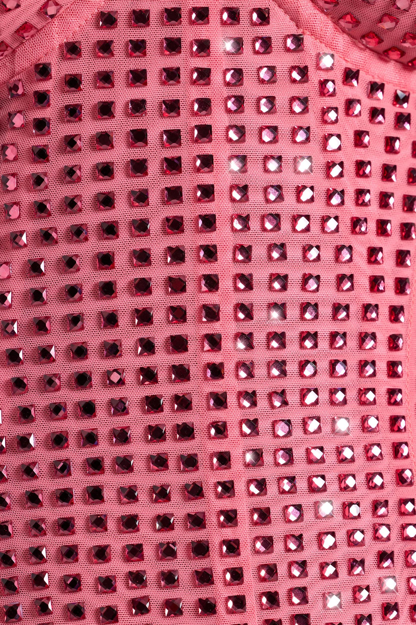 Embellished Draped Corset Mini Dress in Watermelon Product Image