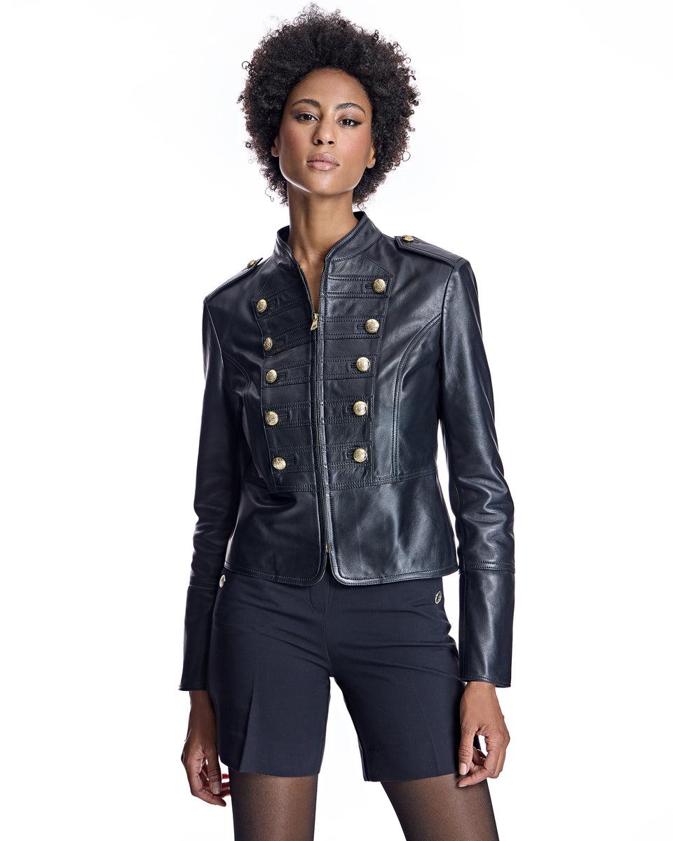 Leather Military Jacket Product Image