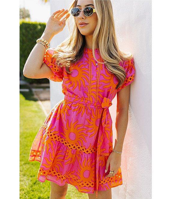J.Marie Mara Puff Sleeve Belted Button Up A-Line Dress Product Image