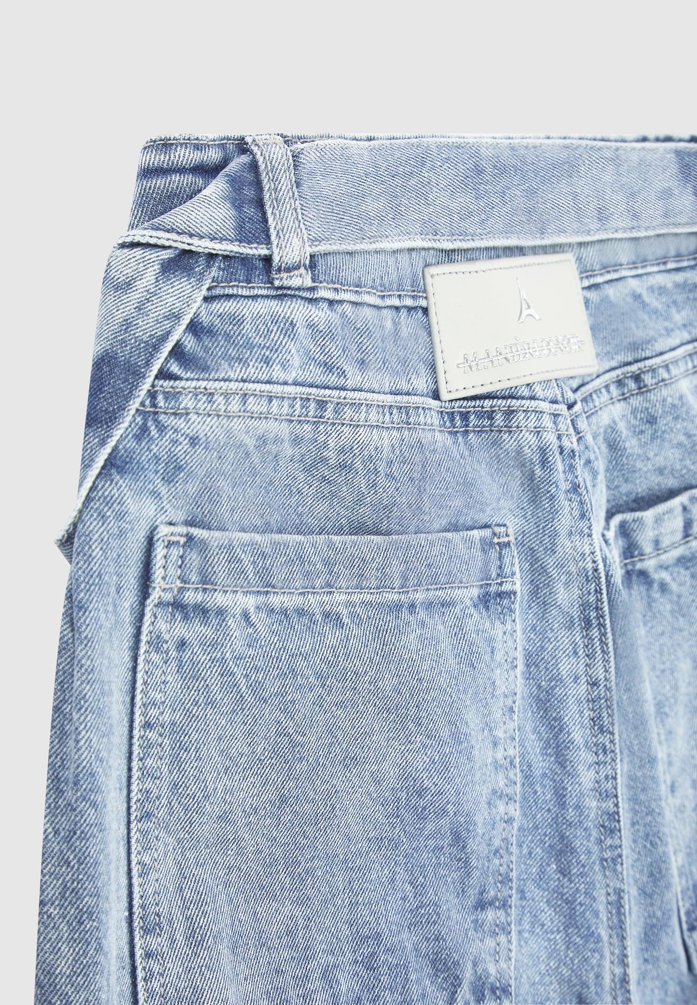 Talia - Denim Strap Cargo Jeans - Mid Blue Female Product Image