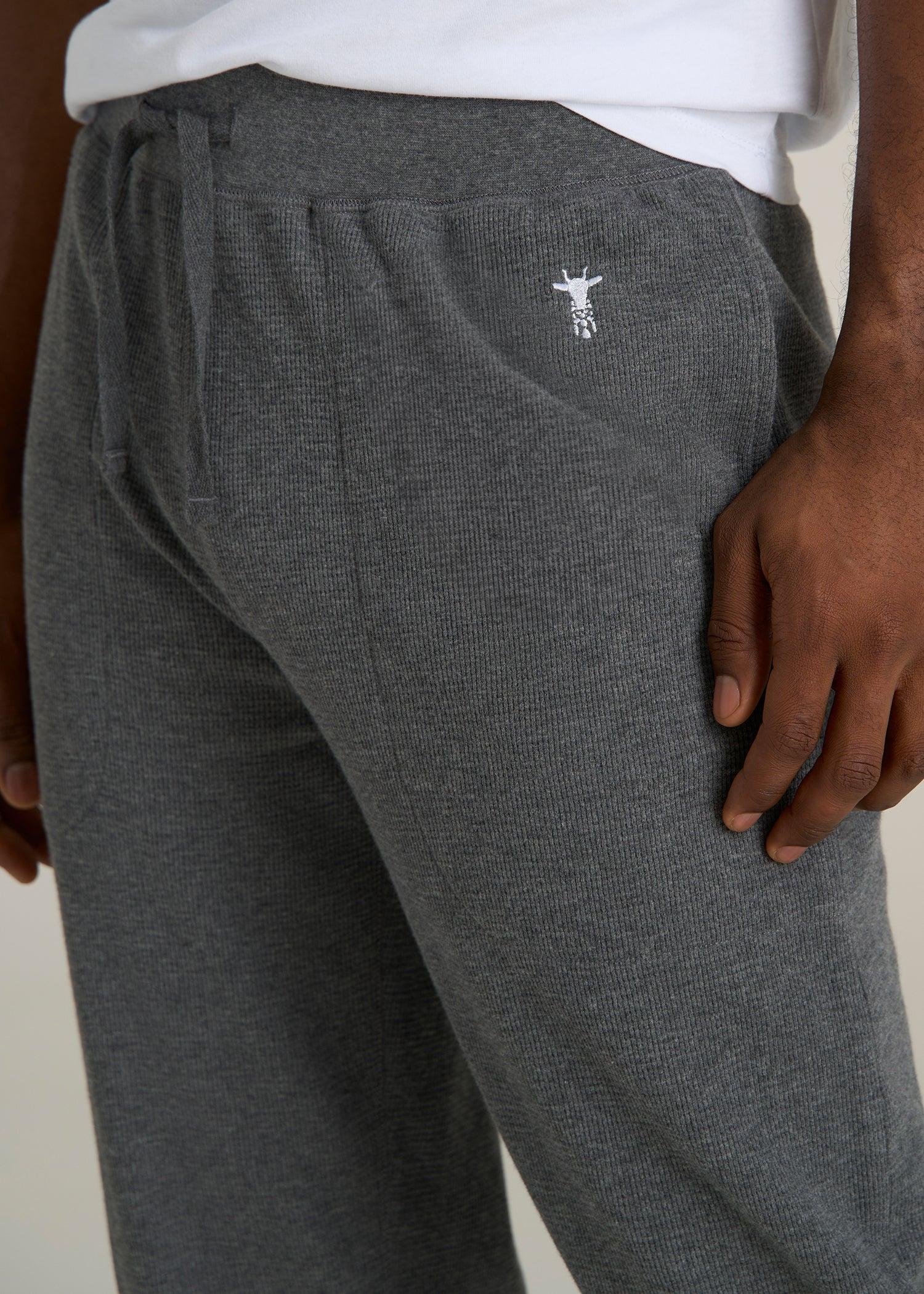 Waffle-Knit Lounge Jogger for Tall Men in Stone Grey Mix Male Product Image