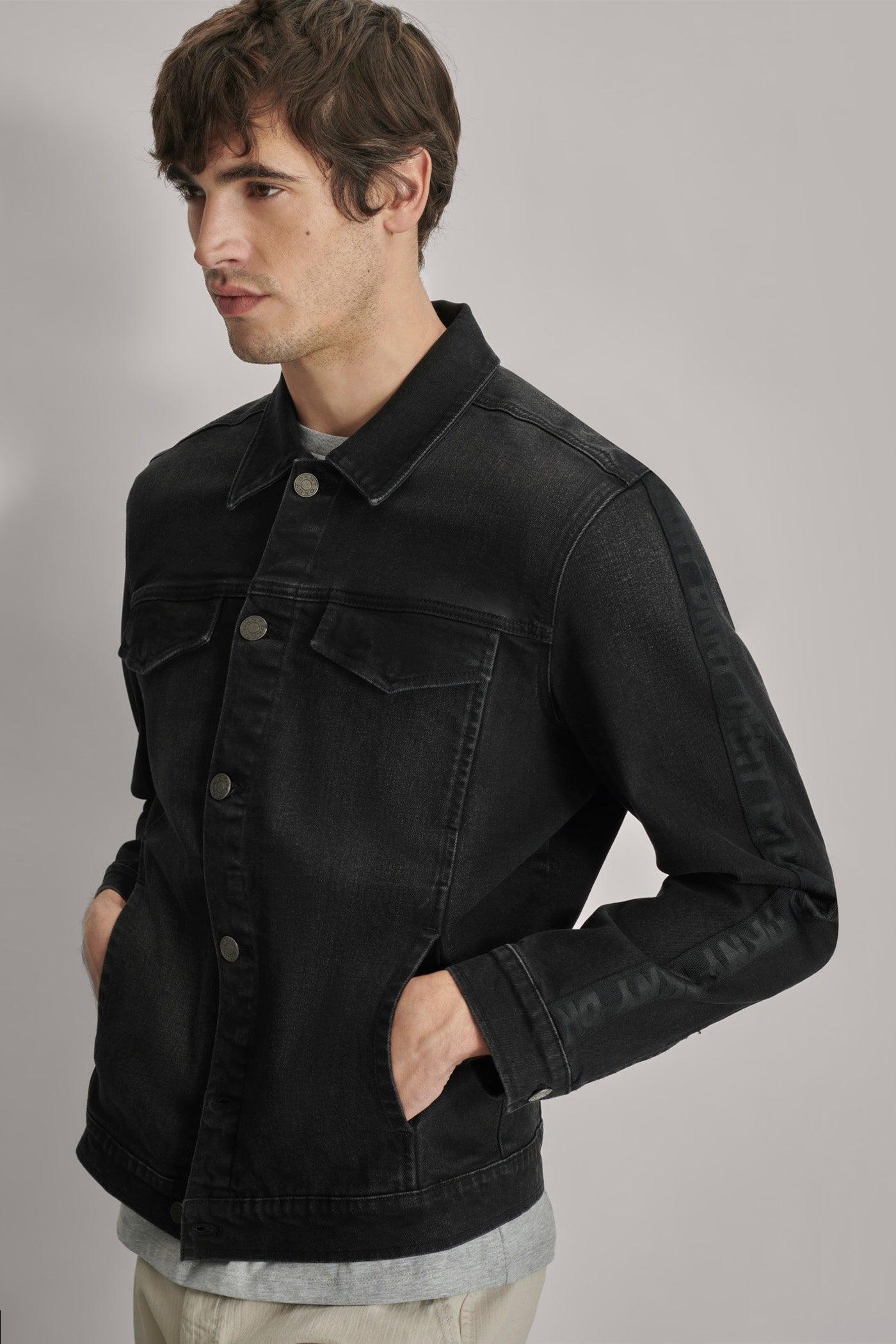 DENIM JACKET WITH LOGO TAPING Product Image