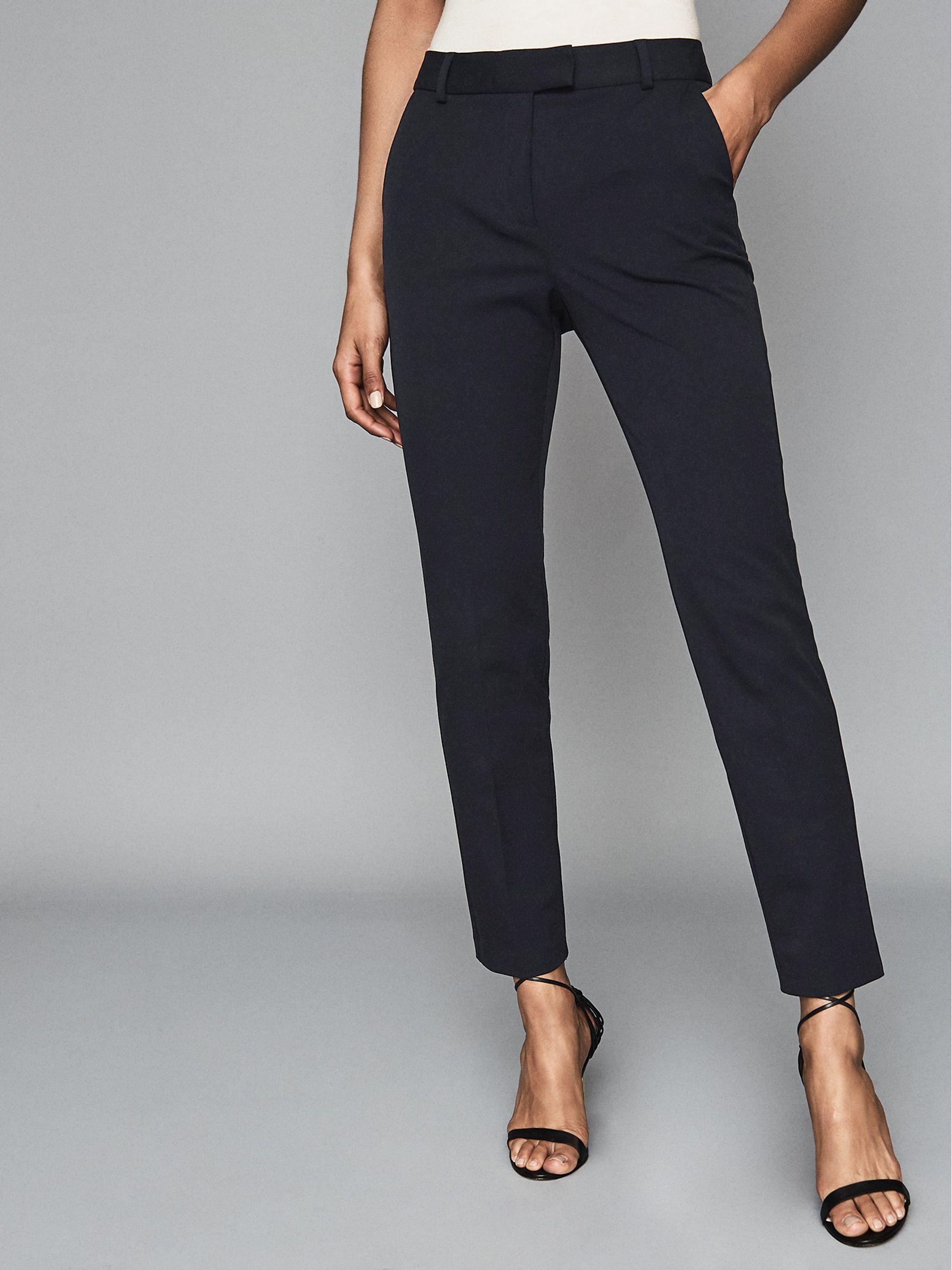 Cropped Tailored Trousers in Navy Product Image