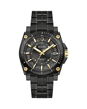 Bulova Men's Icon Black Ion-Plated Stainless Steel Gold Accent Dial Bracelet Watch - 98B408,  Product Image