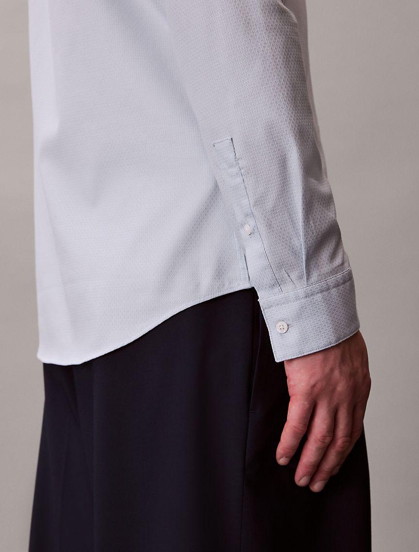 Geometric Jacquard Slim Button-Down Shirt Product Image