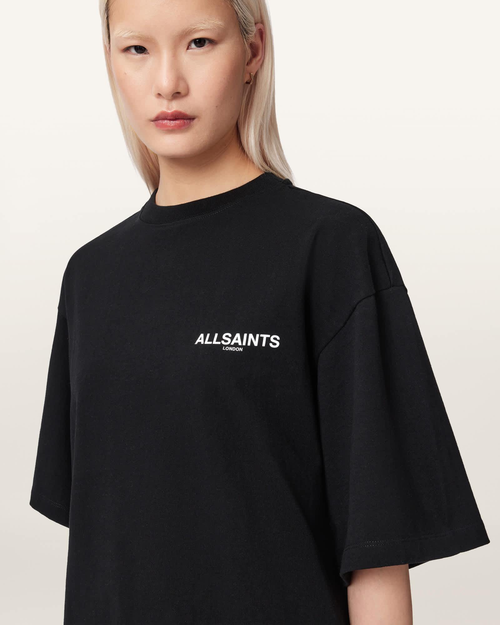 Halis Oversized Amelie T-Shirt Black | ALLSAINTS US Product Image