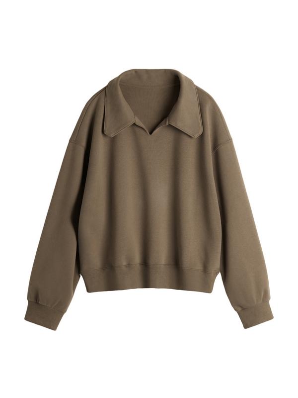 Letter Label Embellished V Neck Oversized Hoodie Product Image