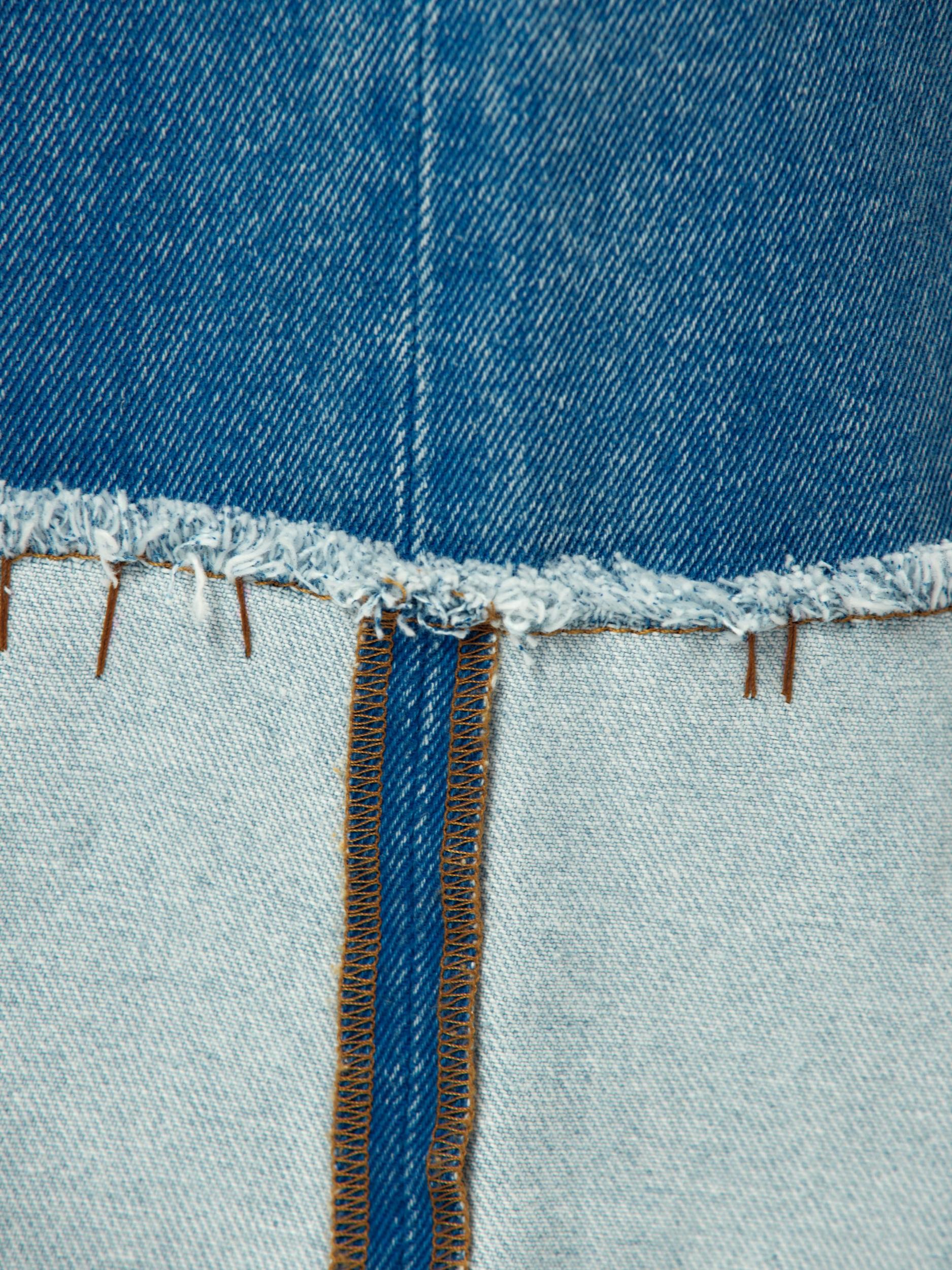 Bleach Coated Organic Denim Mega Trousers (Cobalt) Product Image