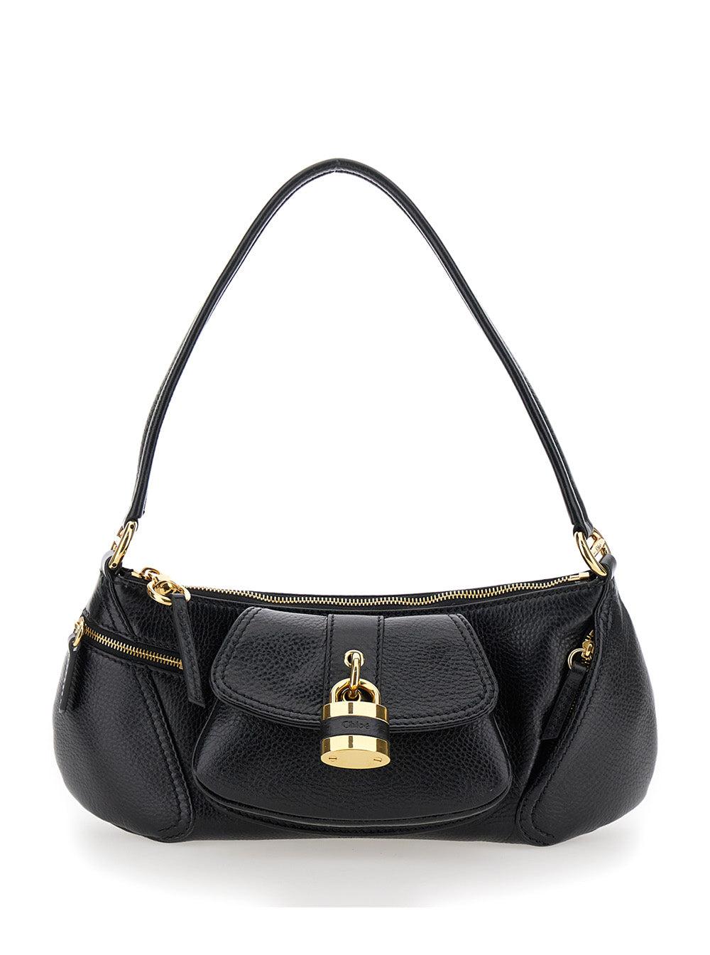 CHLOÉ The 99 Embellished Textured-leather Shoulder Bag In Black Product Image