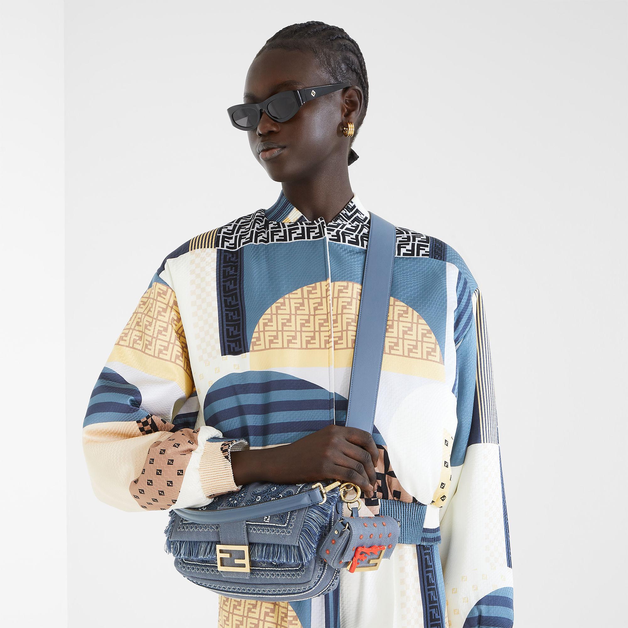 BaguetteDenim bag with Coral Bandana embroidery Product Image