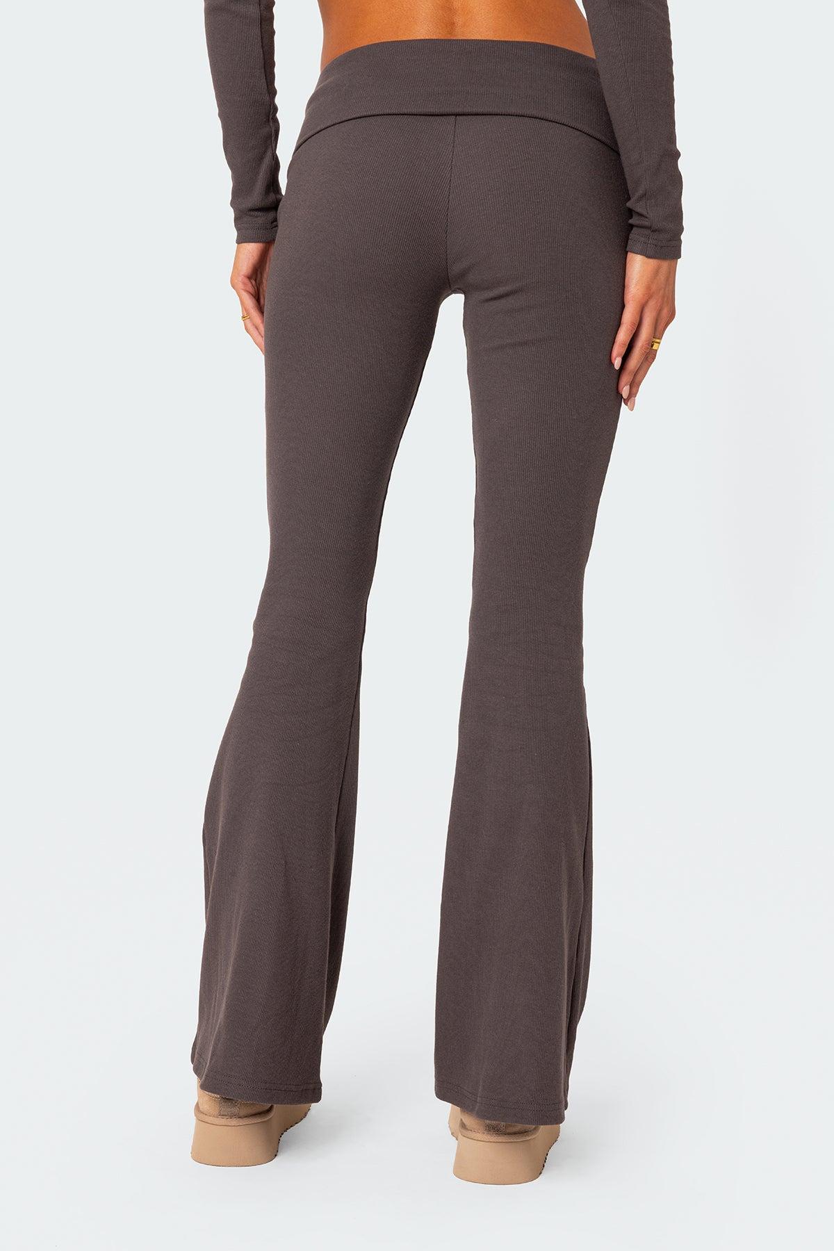 Coffee Break Ribbed Flare Leggings Product Image