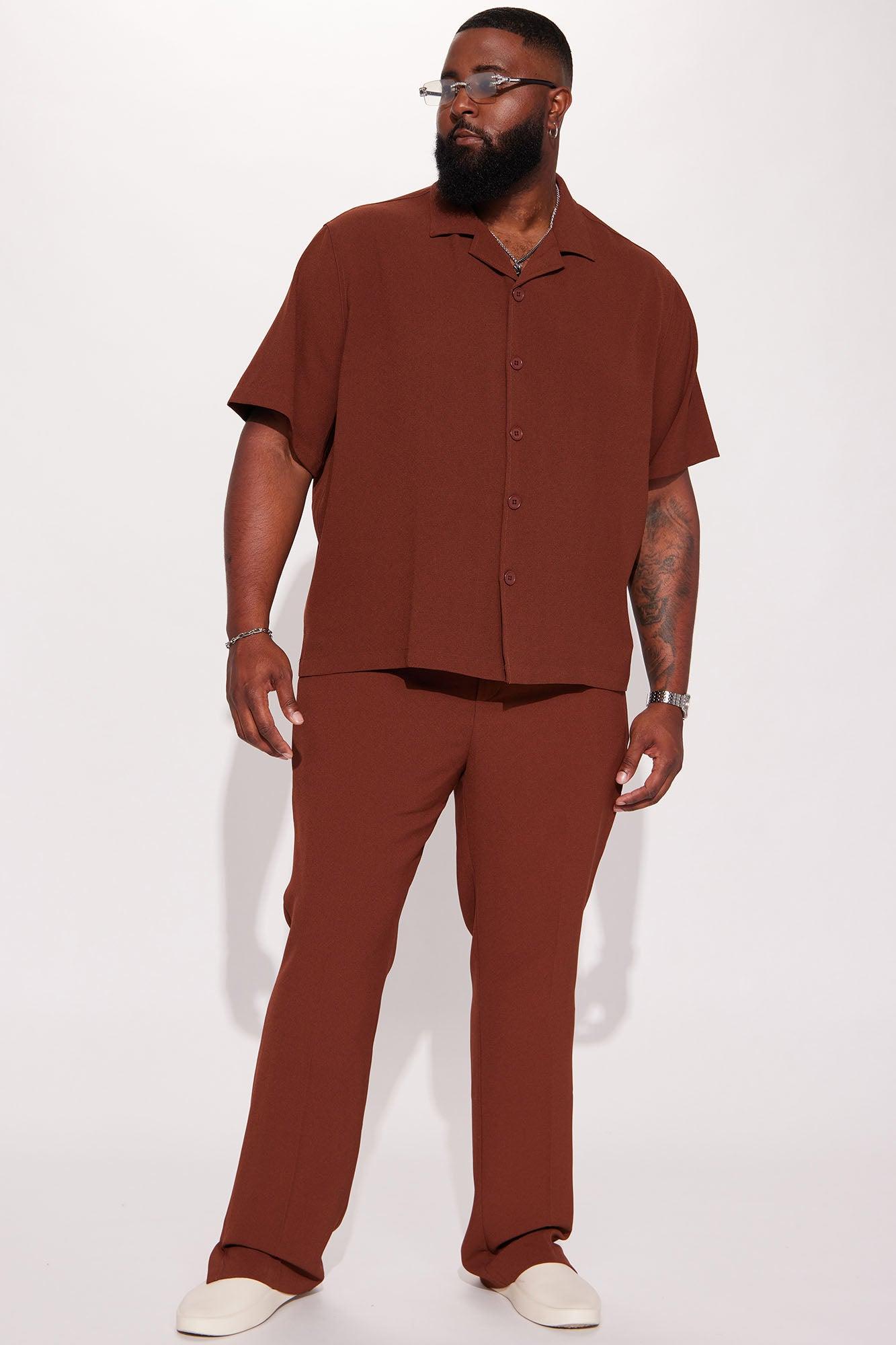 Golden Hour Short Sleeve Button Up - Brown Product Image