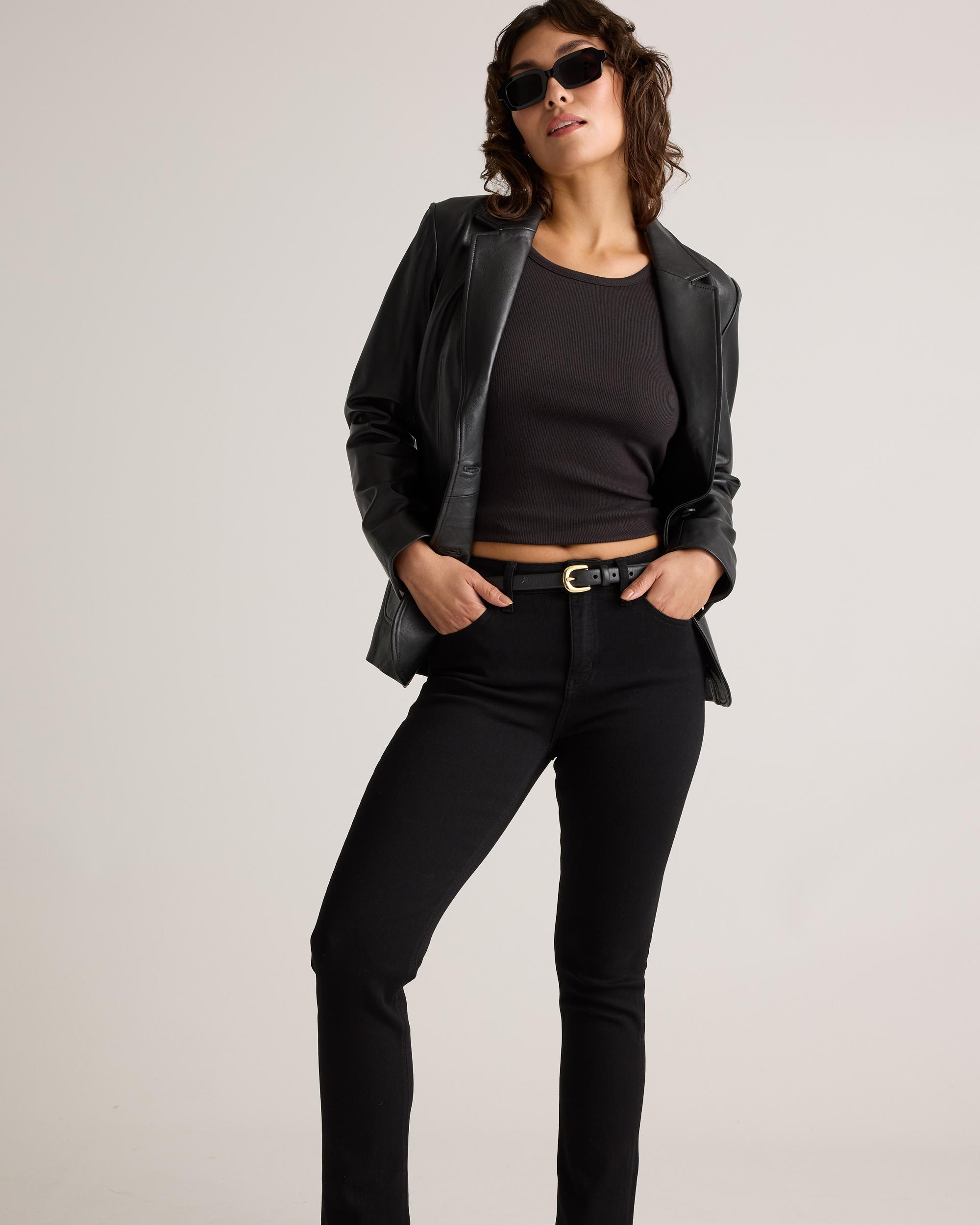 Quince | Women's Luna Stretch Slim Straight Jeans Organic Cotton Product Image